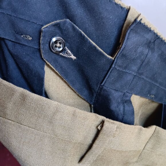 34x27 Men's Vintage Trousers 1960's Haggar Snug-Duds Khaki Flat-Front Mod Pants - Picture 8 of 8